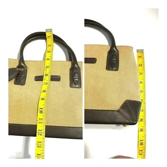 Stone Mountain Woven Straw Brown Leather Trim Handbag Small Purse Hand-held - Picture 14 of 15